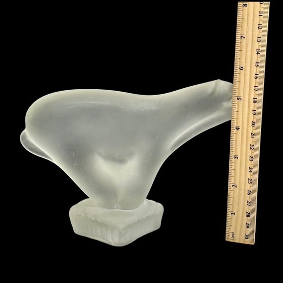 Stylized Abstract Frosted‎ Crystal Art Glass Polar Bear Figurine Paperweight MCM - Picture 8 of 10